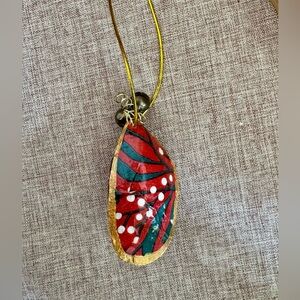 Handcrafted ‘Jingle Shells’ Decoupagedy Oyster Shell Holiday Ornament